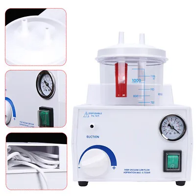 1000mL Portable Phlegm Suction Unit Emergency Medical Vacuum Aspirator Machine • $112.10