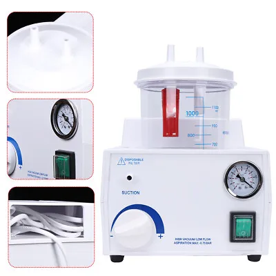 $128.25 • Buy Medical Emergency Aspirator Machine Portable Quiet Suction Unit Vacuum Phlegm