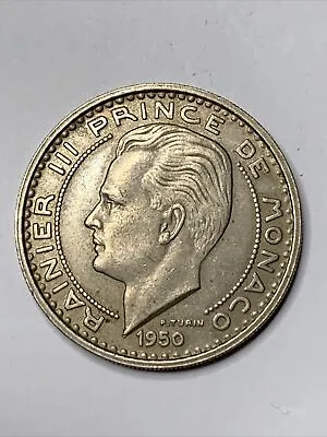 1950 Monaco 100 Francs. Low Mintage Coin. Beautiful Coin. Rare • $29