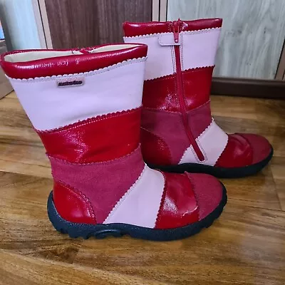 Girls Naturino Italian Leather Boots. Size 34. UK Size 1.    • £25