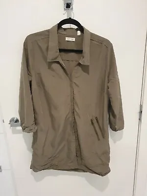 $15 • Buy SILENCE & NOISE (URBAN OUTFITTERS) Khaki Button Up Shirt Dress - Size L