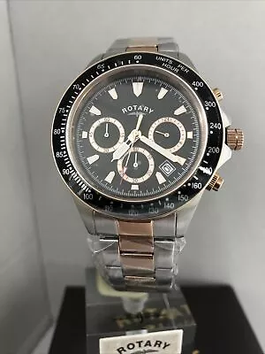 £139.99 • Buy Rotary Men’s Chronograph Date Two Tone S.Steel Bracelet Sports Watch GB00676/04