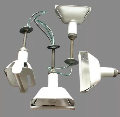 (1) 1939 VTG BENJAMIN Porcelain Enamel AISLE Light Pendant Industrial White + • $299