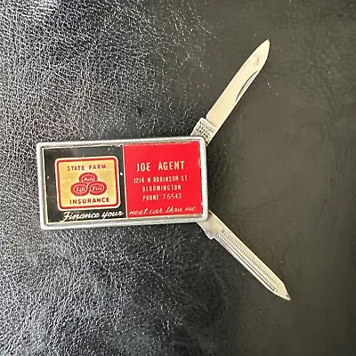 Vintage State Farm Insurance Pocket Knife With And Money Clip Made In Japan • $25