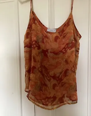 Louis Feraud  Orange Silk Top Size 14 Pre-owned Good Condition • £29