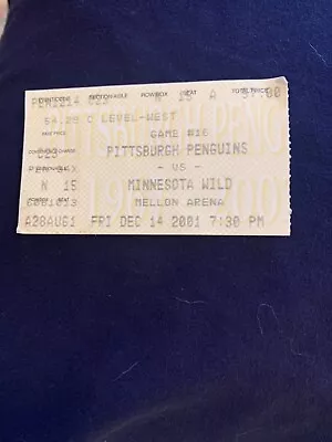 Nhl Ticket Stub Minnesota Wild Pittsburgh Penguins Dec 14 2001 • $5