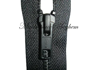 Open End Zip - Black - Metal - Heavy Duty - Ykk - 6/7/8/9/11/16/17/18/19  (hd3) • £4.20