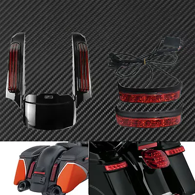 Saddle Bag Tail Turn Lamp +Rear Fender Fascia Set Fit For Harley Touring 2014-Up • $318.99