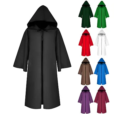 Unisex Death Cloak Medieval Cloak Adult Hooded Cloak Coat Halloween Costumes US • $19.53