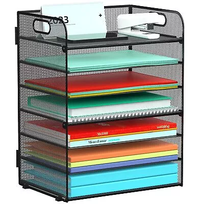 Letter Tray Paper Organizer 7-Tier Mesh Desk File Organizer Paper Sorter Hold... • $28.66