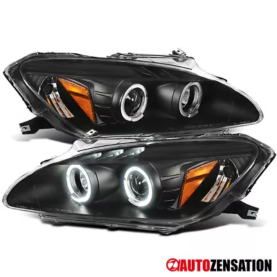 Projector Black Headlights Fit 2004-2009 Honda S2000 AP2 LED Halo Left+Right • $173.99