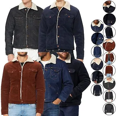£14.99 • Buy Ex-Wrangler Mens Denim Jacket Sherpa Fleece Lined Collar Trucker Fur Warm Coat