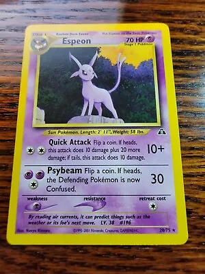 Espeon 20/75 Neo Discovery Non Holo Rare LP • $11.99