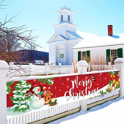 $6.17 • Buy Large Merry Christmas Banner Flag Sign Santa Xmas Outdoor Indoor Home Decoration