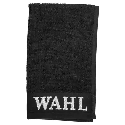 WAHL Barber Towel Shave Black Cotton Jacquard Embroidered Hair Face Bath NEW • $11.99