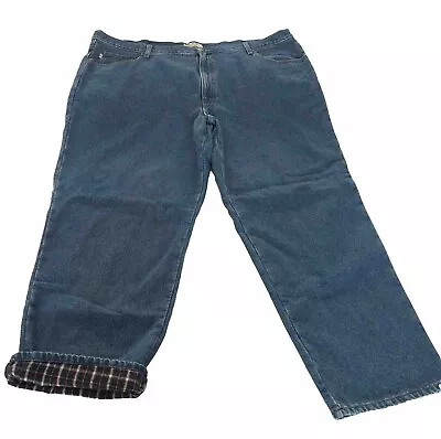 LL Bean Flannel Lined Jeans Mens 46x30 Relaxed Fit • $19.99