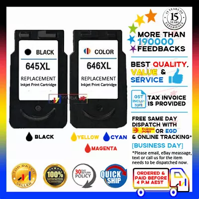 $31.50 • Buy NoN-OEM Ink PG-645XL CL-646XL PG645 CL646 For Canon Pixma MG2965 MX496 MG2460