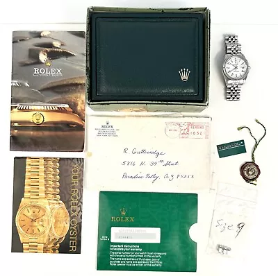 Men's Rolex Oyster Perpetual Date ONE OWNER 34mm Box Service Records 15010A • $1275