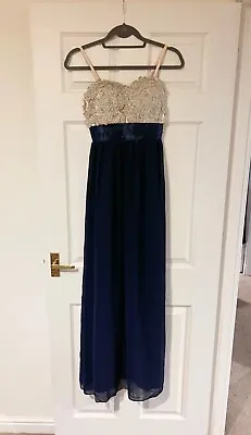 Bnwt Ladies Cotton Club Evening Prom Dresses Nude Champagne Navy Sz 12  • £17.49