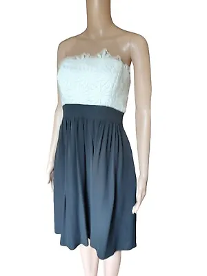 Shoshanna Womens Strapless Lace Aline Dress Knee Length Empire Waist Size 10 • $95