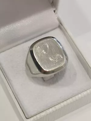 Monogram Ring   W D   Silver 835 Size 61 58 Grams • $170.54