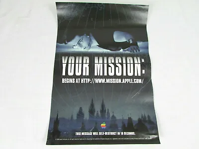 Vintage Apple Computers Mission Impossible Poster 1996 13 X 18 Inches • $15
