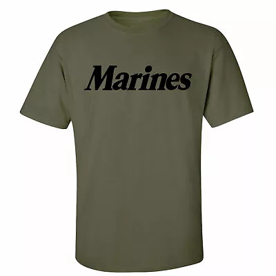 US Marines Short Sleeve T-Shirt In Military Green - Adult Small To 5X • $19.99