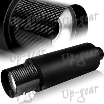 Universal 4  N1 Carbon Tip Black Stainless Weld-On Exhaust Muffler 3  Inlet • $39.50