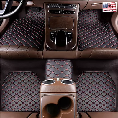 Universal Car Floor Mats Leather Front&Rear Carpets For Most 5-Seat Car Non-Slip • $30.83