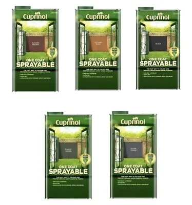 Garden Paint Shed Fence Protective Treatment 5L Cuprinol Sprayable - 5 Colours! • £21.99