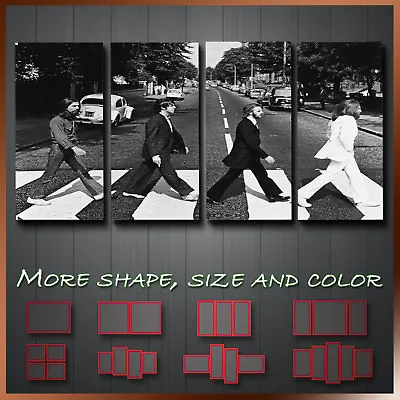 ' Abbey Road The Beatles ' Modern Contemporary Wall Art Deco Canvas ~ 4 Panels • £40.99