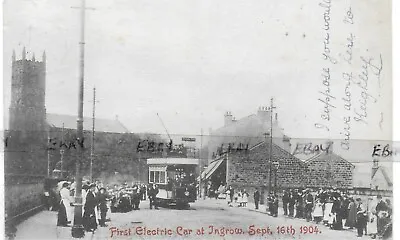 Rare Vintage Postcardthe Opening Of The Tramingrowkeighleyyorkshire1904 • £8.99