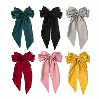 Oversize Womens Bow Hair Clip Bowknot Ribbon Hairpin Two-layers Bows Barrettes- • £2.84