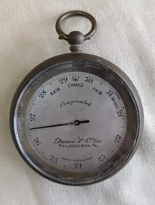 Vintage Queen & Co Philadelphia Brass Barometer  (Made In England) • $25