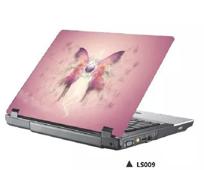 Larger Than 15.6 Inch Laptop Skin/Leather Effect - Pink Butterfly -16 X 11 Inch • £6.99