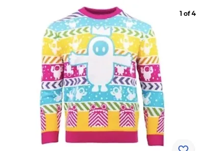 Fall Guys Festive Novelty Jumper Mens Small Official NEW Ugly Christmas Sweater • £19.99