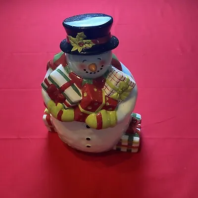 Certified International Susan Winget Snowman Cookie Jar With Lid New • $65