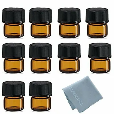 Elfenstall- 100pcs 1ml (1/4 Dram) Amber Mini Glass Bottle 1cc Amber Sample Vial • $25.69