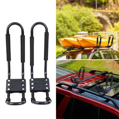 Universal 1 Pair Kayak/Canoe Carrier For Car Roof Rack J-Bar And Strap UK • £19.99