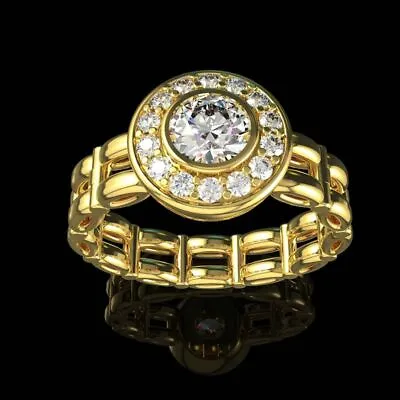 Round Cut Cubic Zircon Ring Charm 18k Yellow Gold Plated Women Jewelry Sz 6-10 • £3.69