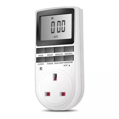 Electronic Digital Mains Plug In Timer Socket With LCD Display 24 Hour 7 Days • £8.49