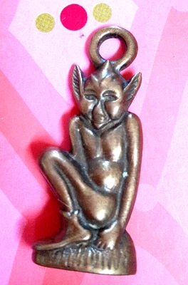 £8.99 • Buy Vintage Lucky Cornish Brass Pixie Piskie Pisky Charm Tamper  792351 Stamped Base