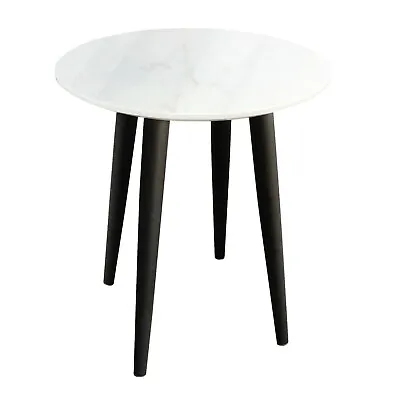 Milano Faux Marble Lamp Table End Table Side Table Lounge Table Metal Legs New • £25.99