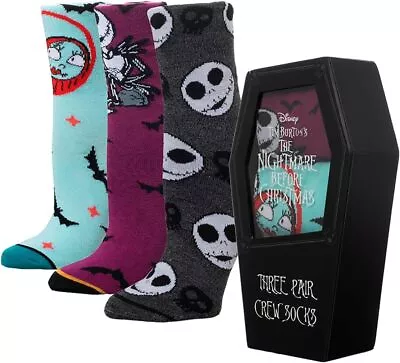 The Nightmare Before Christmas Jack Skellington Crew Socks 3 Pairs Gift Box • $14.95
