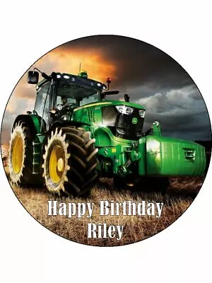 $15.95 • Buy John Deere Tractor Cake Toppers 19cm Edible Icing Birthday Decoration