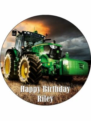 $15.95 • Buy John Deere Tractor Cake Toppers 19cm Edible Icing Birthday Decoration