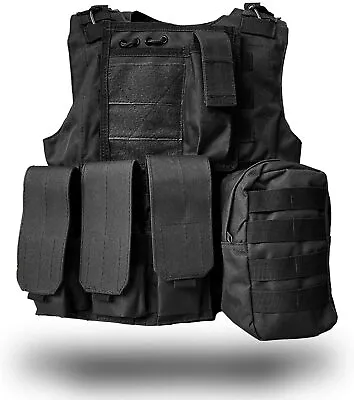 Tactical Vest Adjustable Quick Release Modular Military Vest Outdoor Training US • $39.99