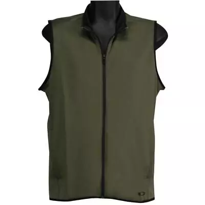 Oakley Range Vest Mens Size M Medium Dark Brush Green Full Zip Sleeveless Vest • $28.89