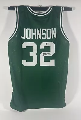 Magic Johnson Autographed Jersey - Green & White Signed Jersey - Beckett COA • $89.99