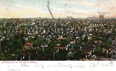 Vintage Postcard 1906 Panorama Of Malden Massachusetts MA A. C. Bosselman Pub. • $15.30